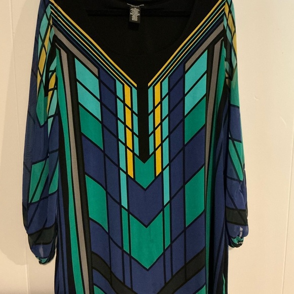 Valerie Stevens Womens Multicolor Geometric Top Size 1X New - Picture 1 of 4
